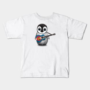 Baby Penguin Playing Colorado Flag Guitar Kids T-Shirt